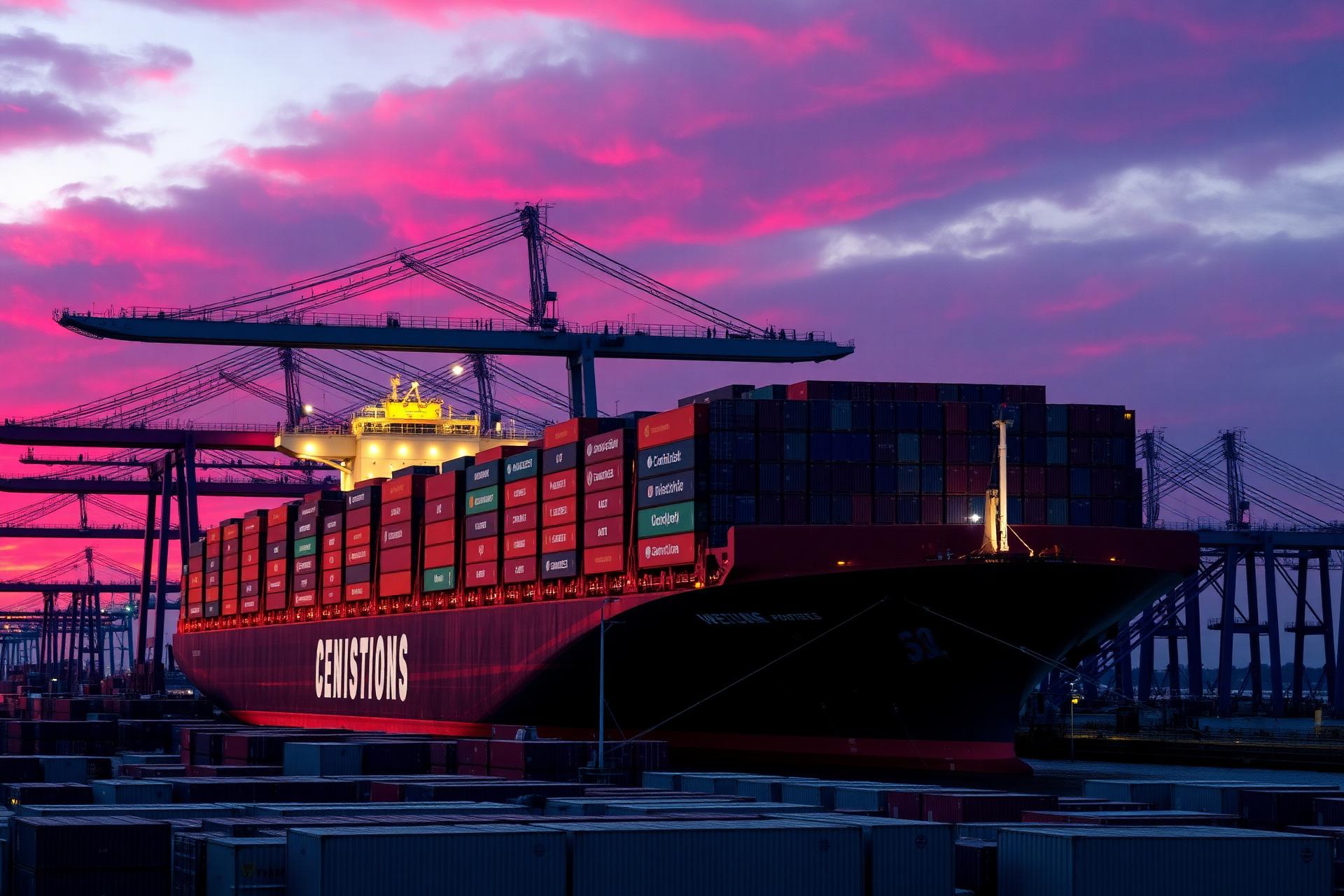 Cargo ship at port